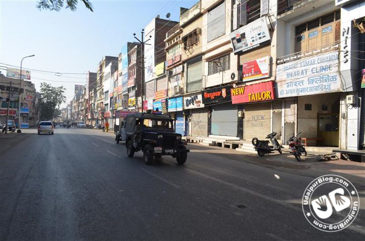 Pictures of Bandh in Udaipur against FDI