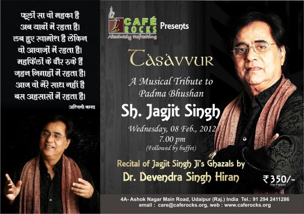 Tasavvur: A Musical Tribute to Jagjit Singh at Cafe Rocks