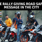 Bike Rally Giving Road Safety Message in the City