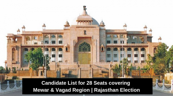 Candidate List for 28 Seats covering Mewar & Vagad Region | Rajasthan Election