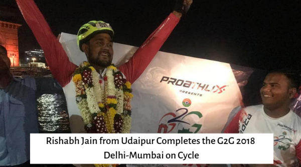 Rishabh Jain from Udaipur Completes the G2G 2018 Delhi-Mumbai on Cycle