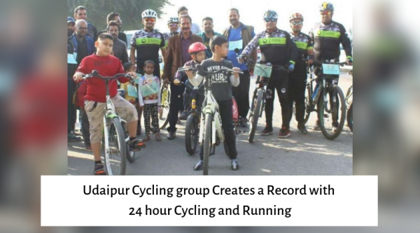 Udaipur Cycling group Creates a Record with 24 hour Cycling and Running